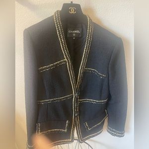 Authentic Chanel Black Tweed Blazer